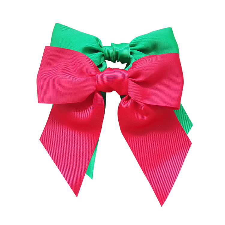 Grosgrain ribbon bow with clear twist tie for Christmas gift decoration
