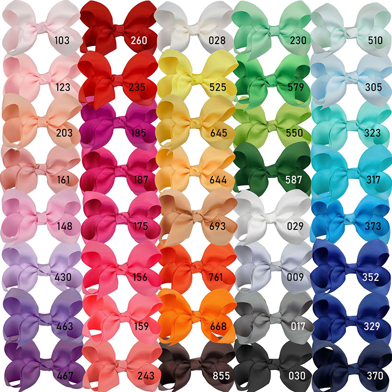 4 inch solid color grosgrain ribbon bows for children