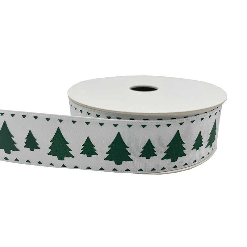 Christmas holiday gift wrap custom logo print ribbons for decoration