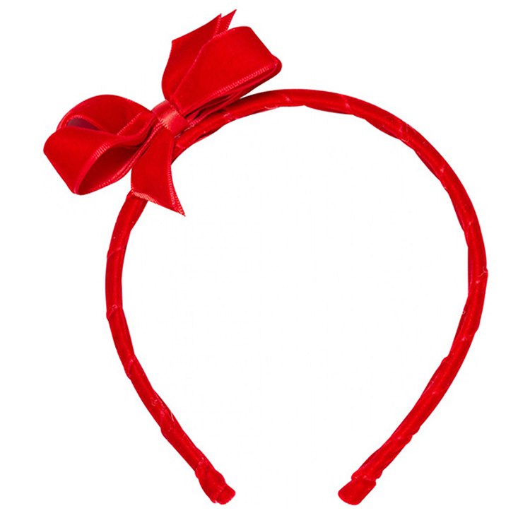 Velvet hairband with bow for girls