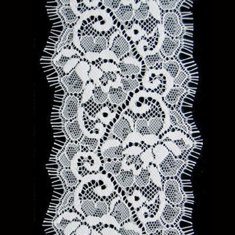 Elastic nylon apparel eyelash lace accessories embroidery lace trimming for garment