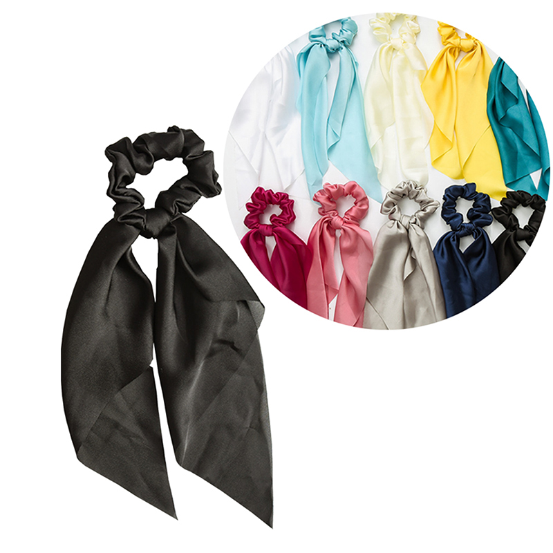Satin hair scrunchies with long tails