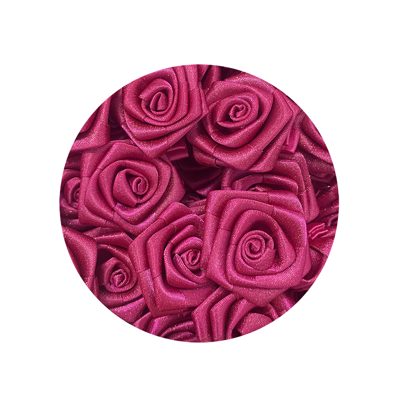 Free samples wholesale satin rose ribbon flower manufacturer