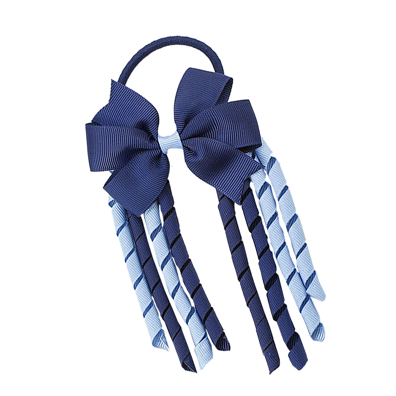 Grosgrain curly ribbon cheerleading korker hair bows for girls