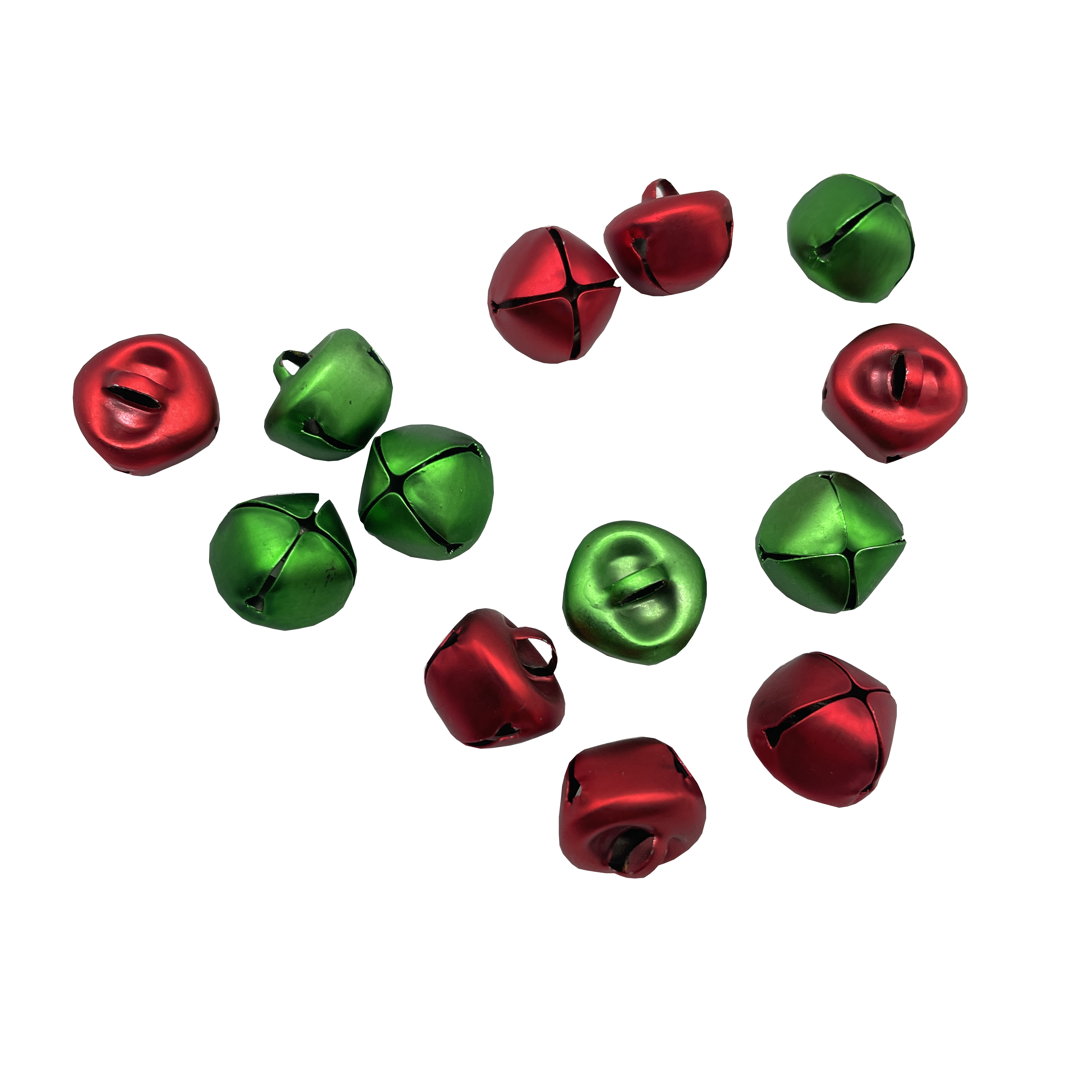 Red and green jingle bells for ribbon bows
