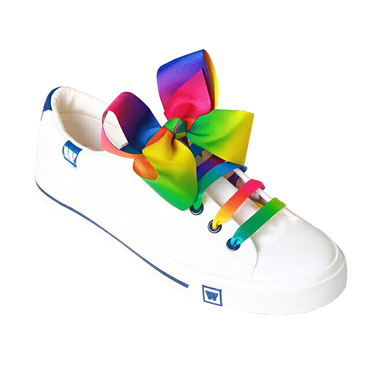 Rainbow ribbon bow for sneakers