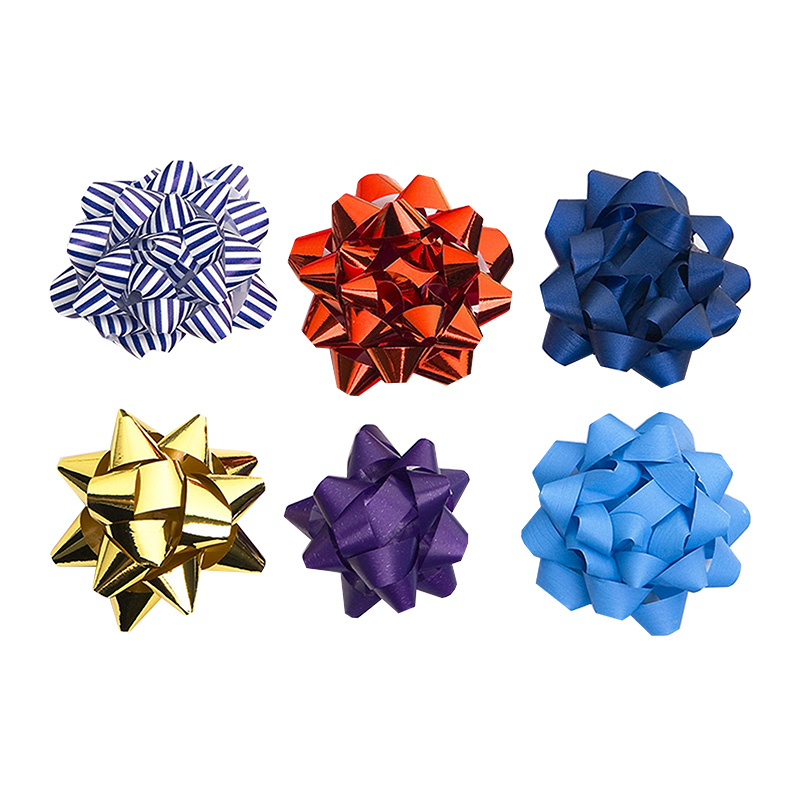Gift Wrapping Bow Pull Flower Ribbon Package Bows Self Adhesive Star Bows For Gift Box Decoration