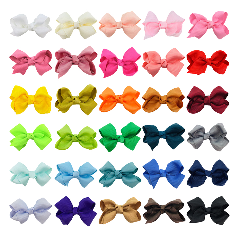 3 inch wholesale grosgrain ribbon hair bow clip set