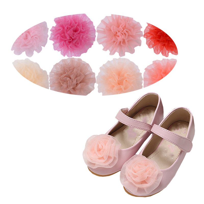 Sheer flower shoe bow clips accessories