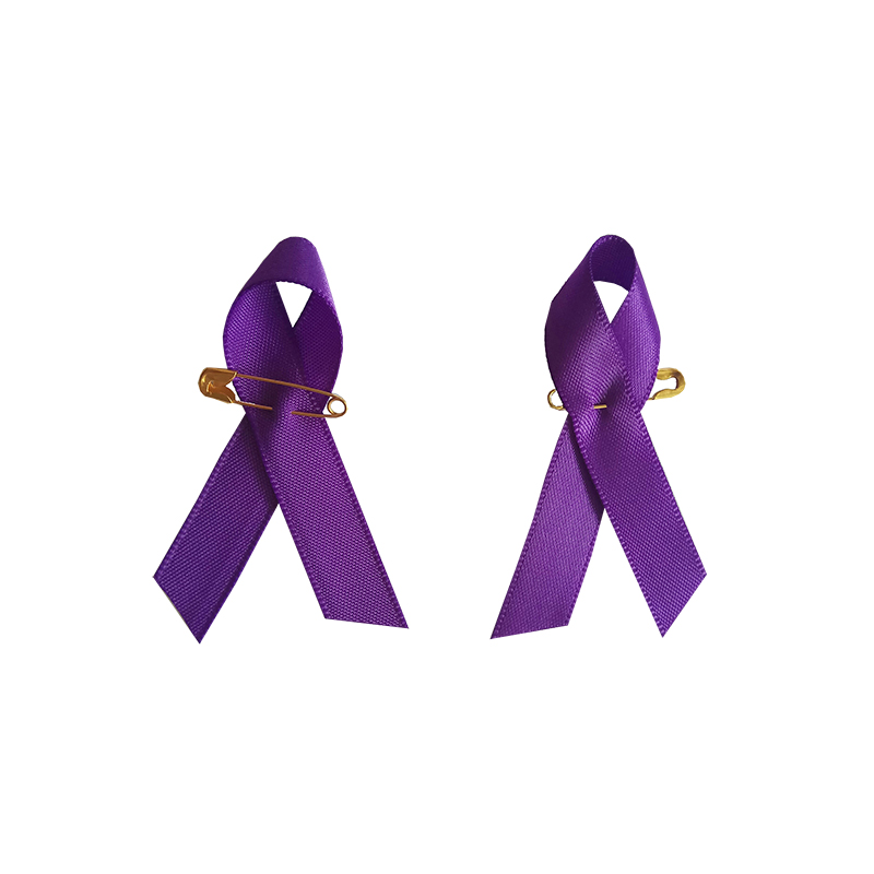 Purple awareness ribbon with safety pin