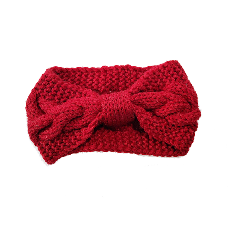 Knitted wool headband for winter