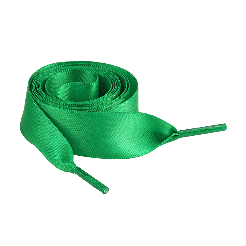 Custom shoelace with clear tips in polyester satin ribbon